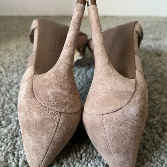 COPY - Jessica Simpson Suede Taupe Heels - W8.5/EU38.5 - Picture 5 of 6